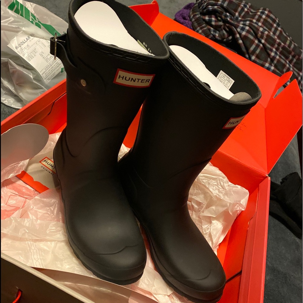 Matte Black hunter rain boots